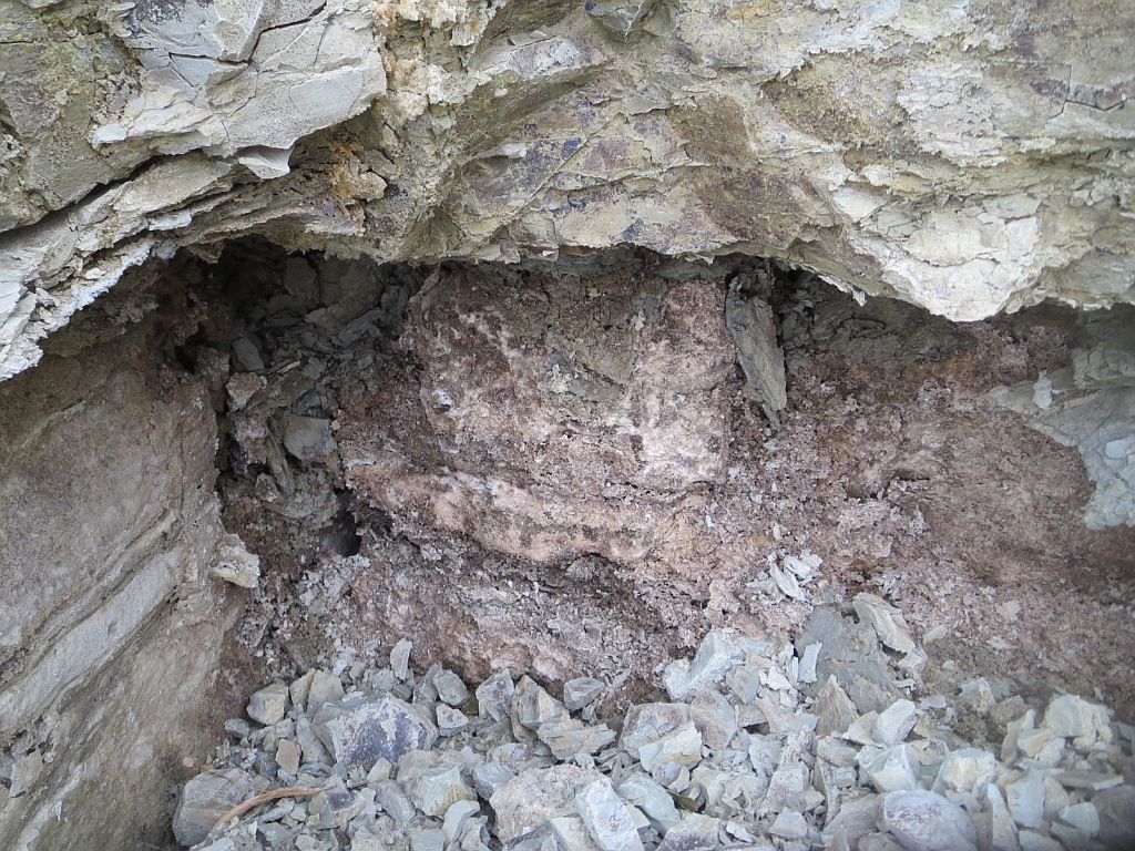 Gipsschlotten im südöstlichen Teil der Grube Detail