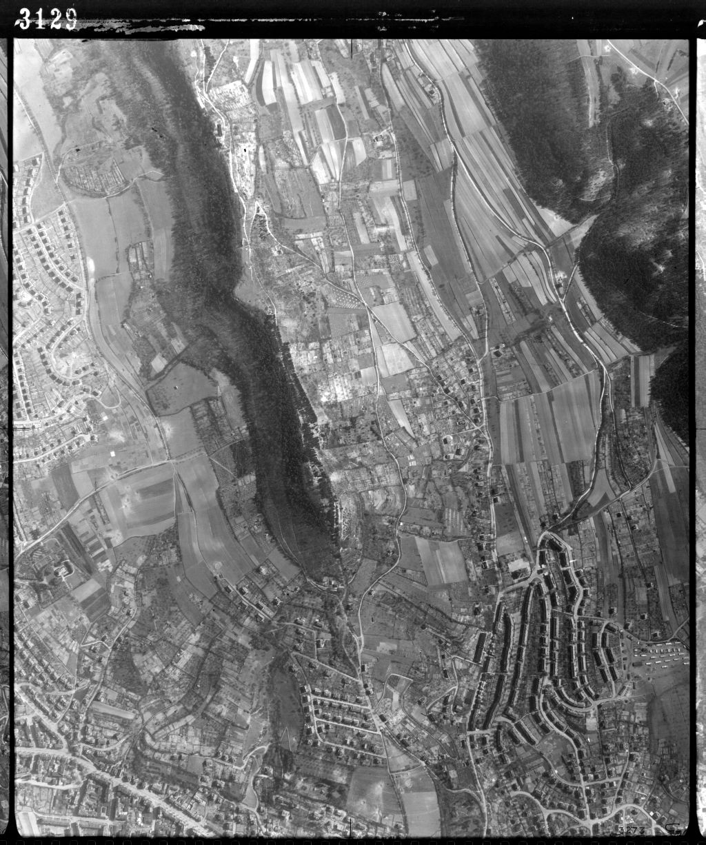 Bild 3129 vom 10.04.1945 zeigt das komplette Lehrpfadgebiet bis ins Detail.