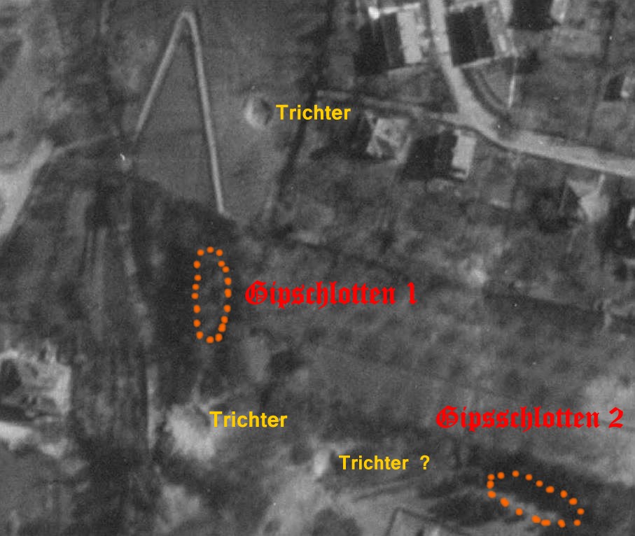 Gebiet GS 1 und 2 am 10. April 1945 (Detail aus großem Luftbild 3129)