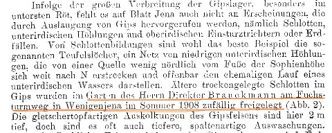 Erklärung der Gipsschlotten im Brauckmannschen Grundstück (aus Erl. Blatt Jena, S. 21)