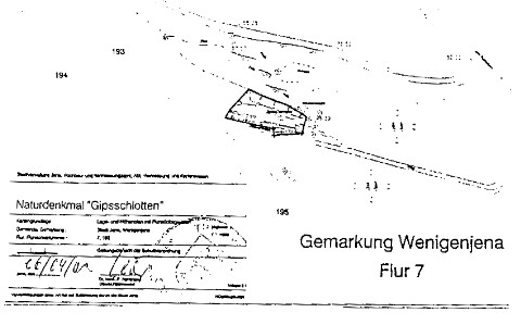 Bild 21 b : Bsp. Skizze für Geotop "Gipsschlotten" (aus Amtsblatt)
