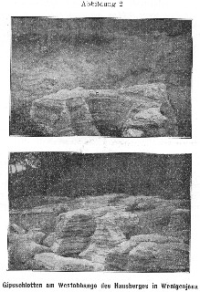 Bild 374: Abbildung der Gipsschlotten in Naumanns 4. Auflage S. 22(1915)