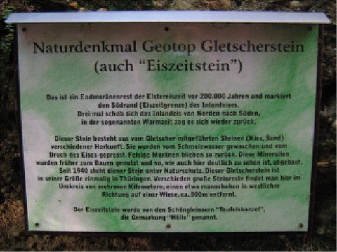 Neue Tafel am Gletscherstein 2009