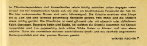 FISCHER, W. (1975): Amethyst aus dem Chirotheriensandstein von Jena 