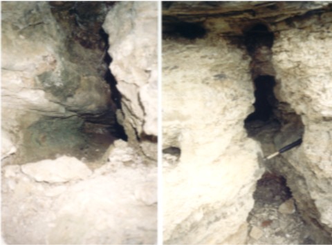 Blick in die Sintercalzithöhle am Jenzig